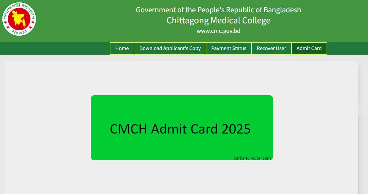 CMCH Admit Card 2025