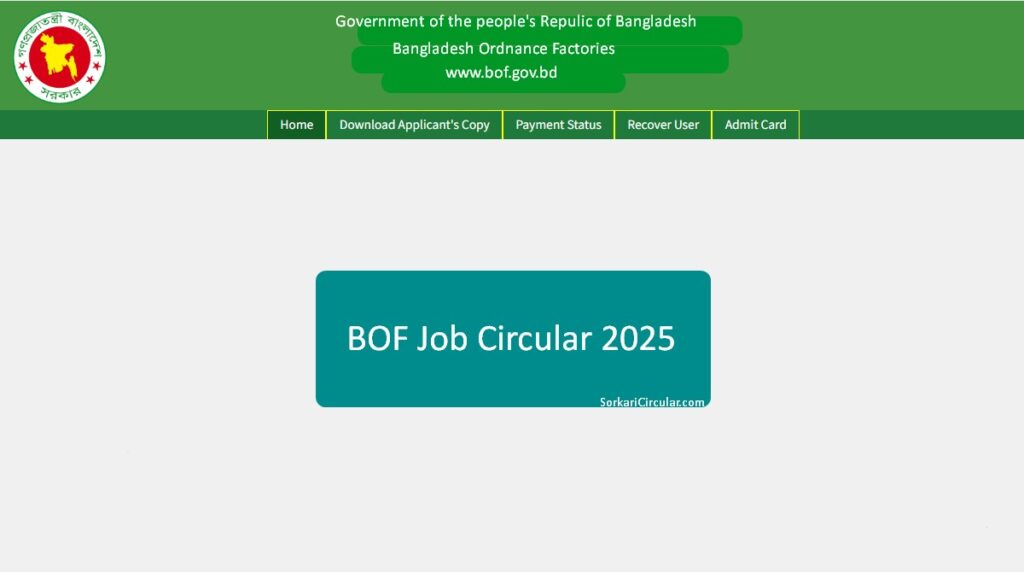 BOF Job Circular 20225