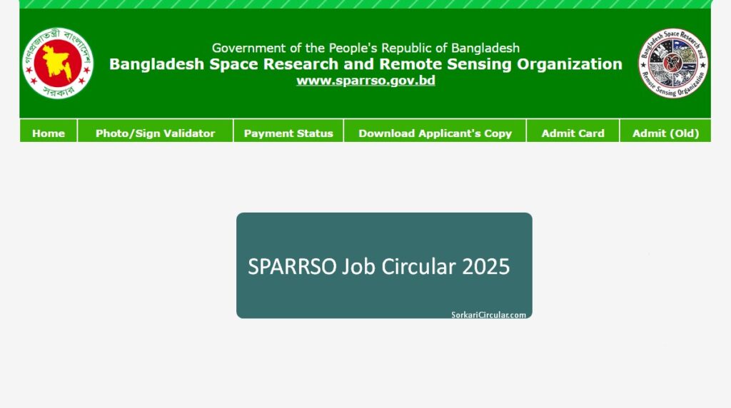 SPARRSO Job Circular 2025